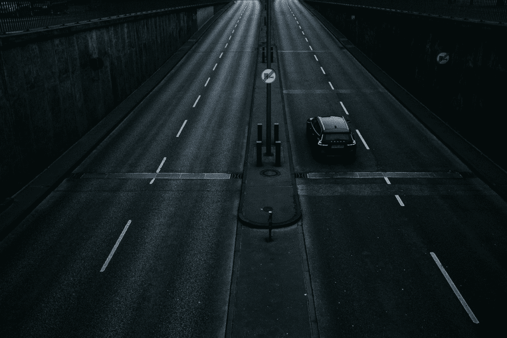 Car moving on a straight road