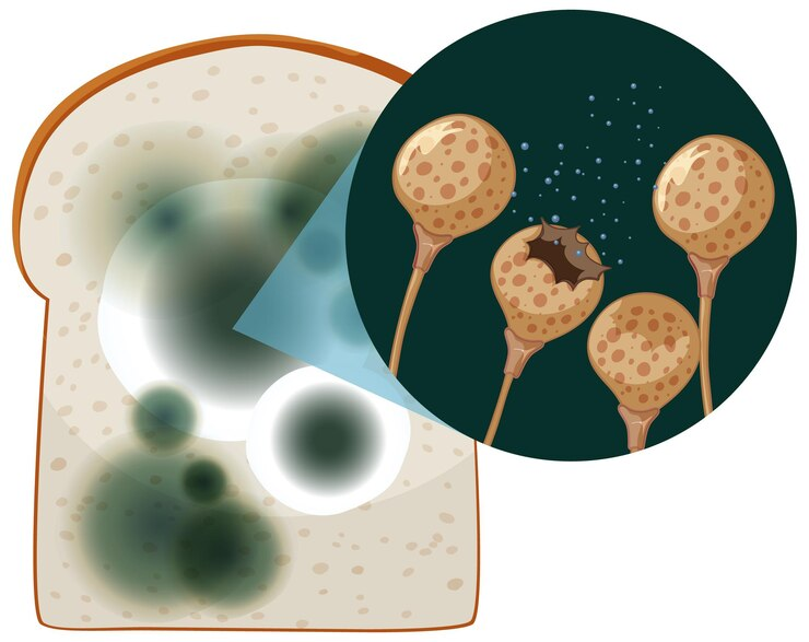 Bread mould's spores